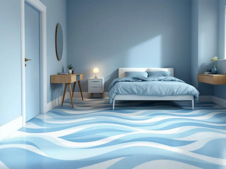 Effet artistique de résine décorative aux reflets bleus