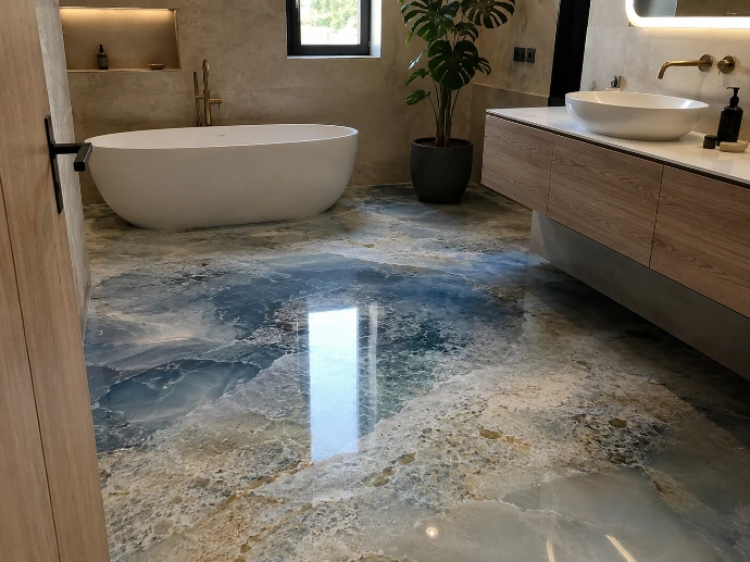 Résine haut de gamme pour salle de bain contemporaine