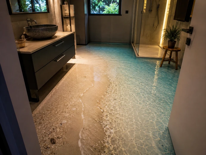Résine haut de gamme pour salle de bain contemporaine