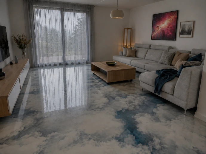 Résine décorative immersive aux effets de profondeur