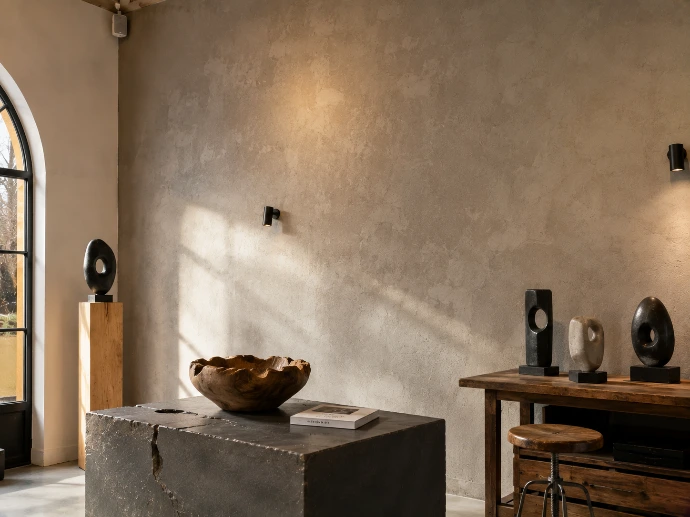 Mur décoratif en résine effet minéral